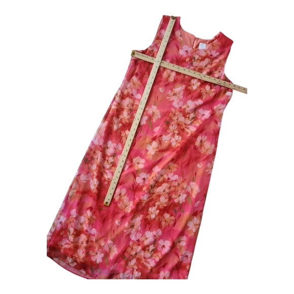 Olivia Matthews Floral 2-Piece Dress Set – Size 14P, Pink Sheer Overlay, Elegant - Picture 11 of 14